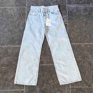 Zara Light Blue Straight Leg Jeans